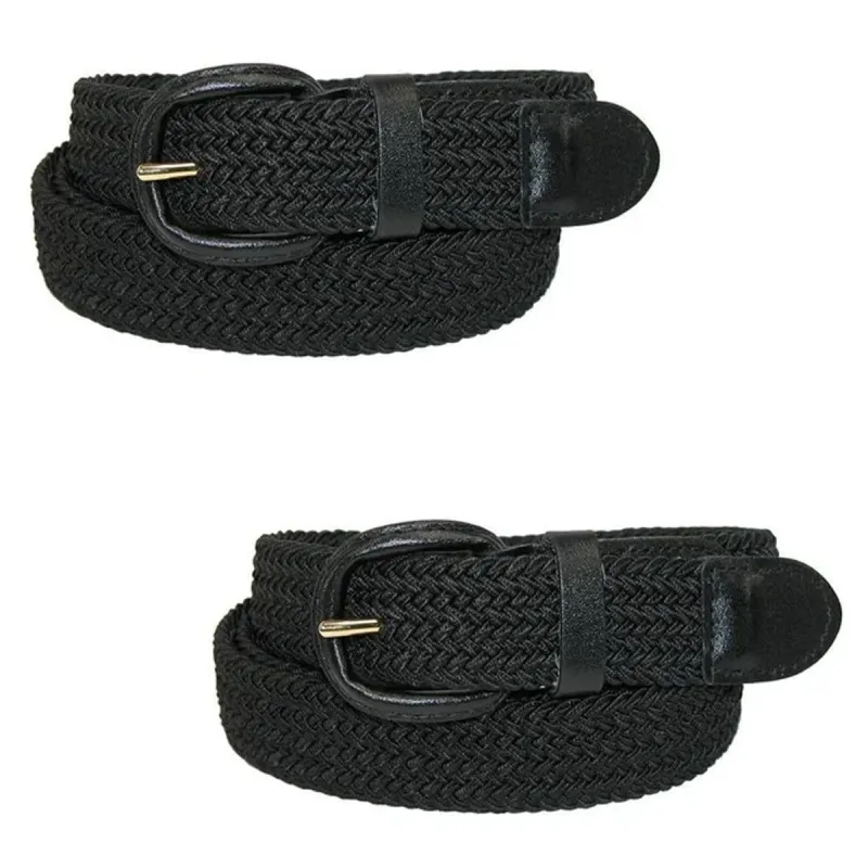 CTM® Men's Elastic Braided Belt with Covered Buckle (Pack of 2) sold by Belt Outlet