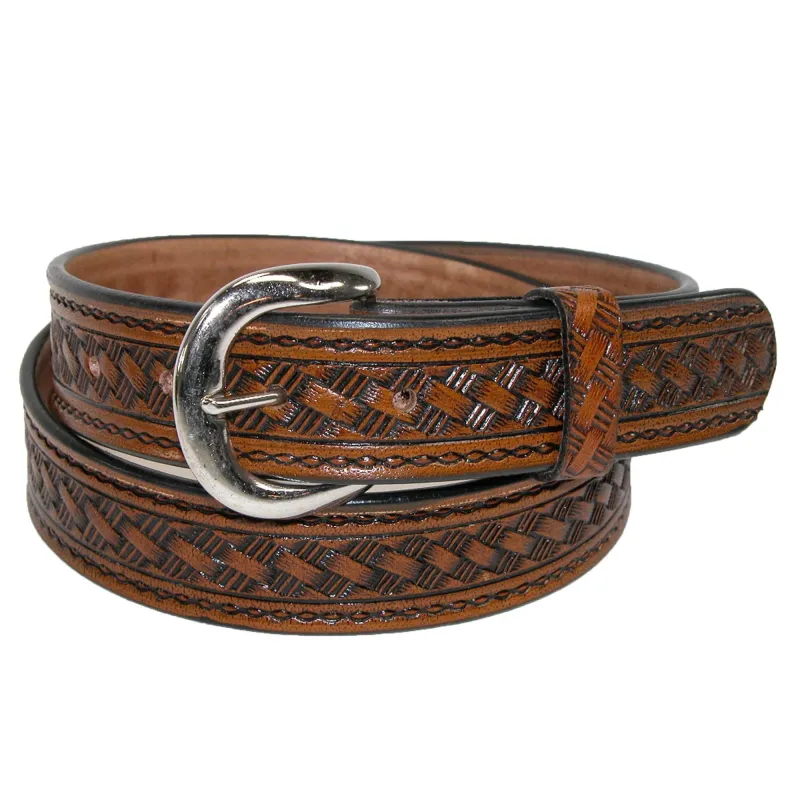 CTM® Men's Leather Western Belt with Removable Buckle made by Belt Outlet