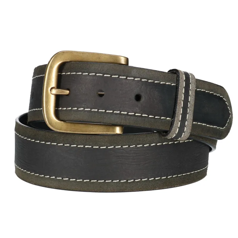 Paul & Taylor Mens Big & Tall  Two Tone Bridle Belt with Removable Buckle sold by Belt Outlet
