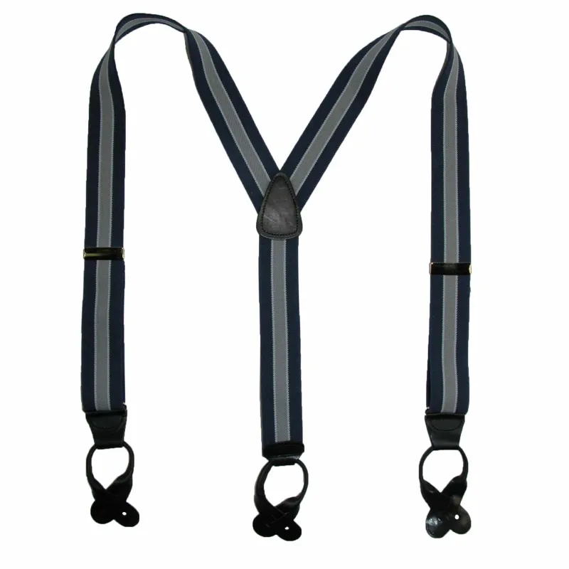 CTM® Men's Elastic Button End Stripe Dress Suspenders sold by Belt Outlet