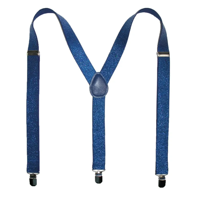 CTM® Women's Elastic Glitter Clip-End Suspenders made by Belt Outlet
