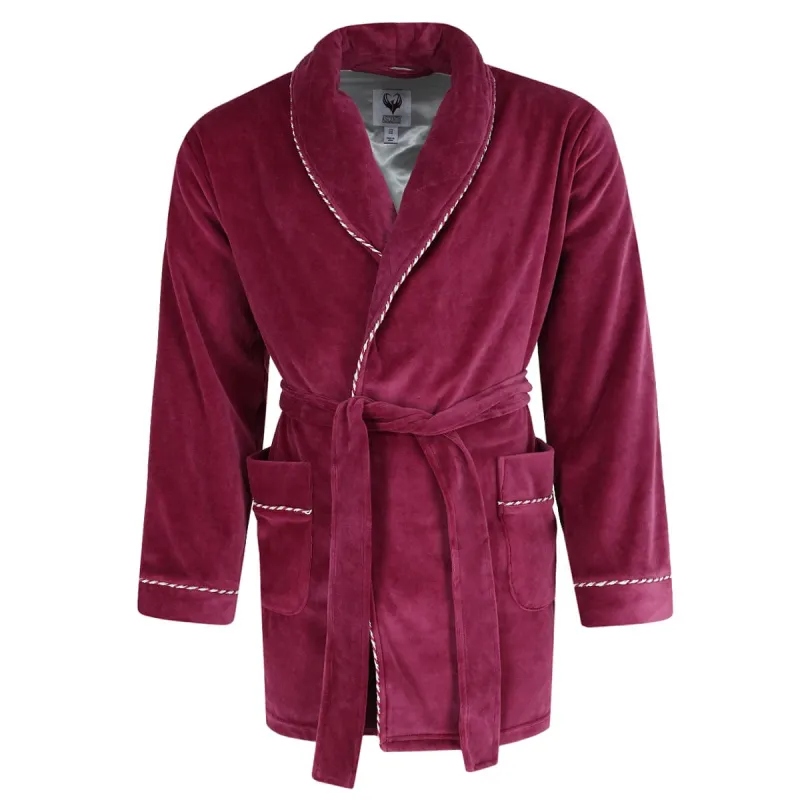 Ascentix Men's Velour Smoking Jacket with Satin Lining made by Belt Outlet
