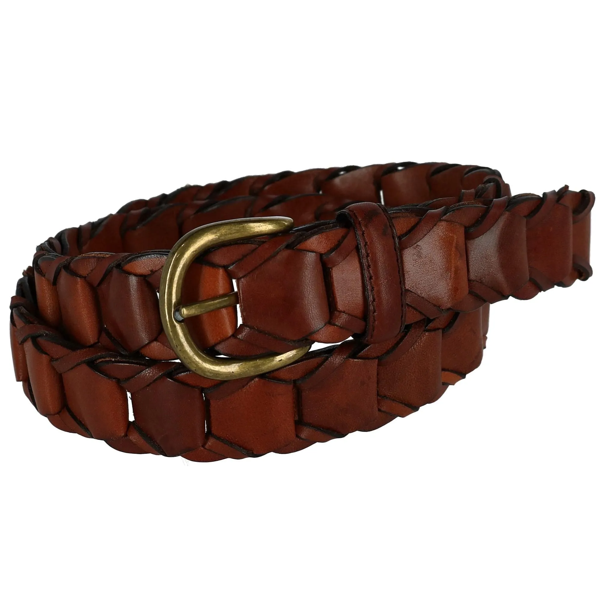 CTM® Men's 1.25 Inch Wide Leather Link Belt sold by Belt Outlet product image thumbnail 2