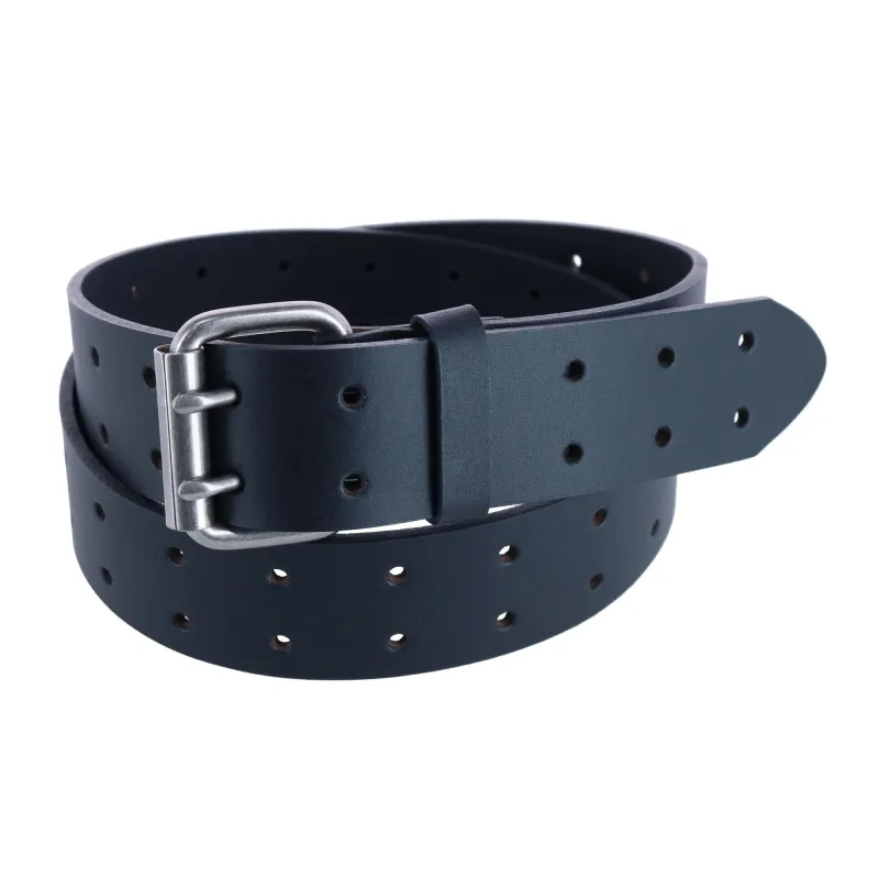 Dickies Men's Leather Two Hole Double Prong Bridle Belt made by Dickies