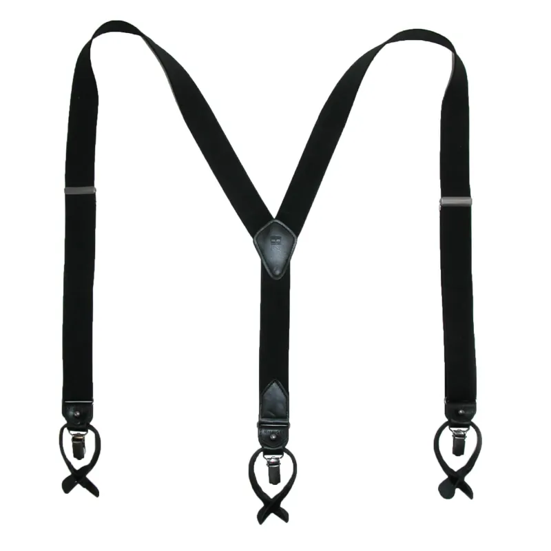 Tommy Hilfiger Men's Elastic Solid Convertible Clip & Button End Suspender made by Tommy Hilfiger