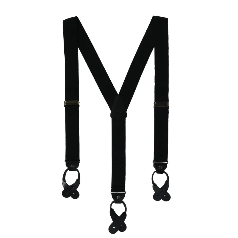 CTM® Men's Canvas Button-End Old West Suspenders (Tall Available) made by Belt Outlet