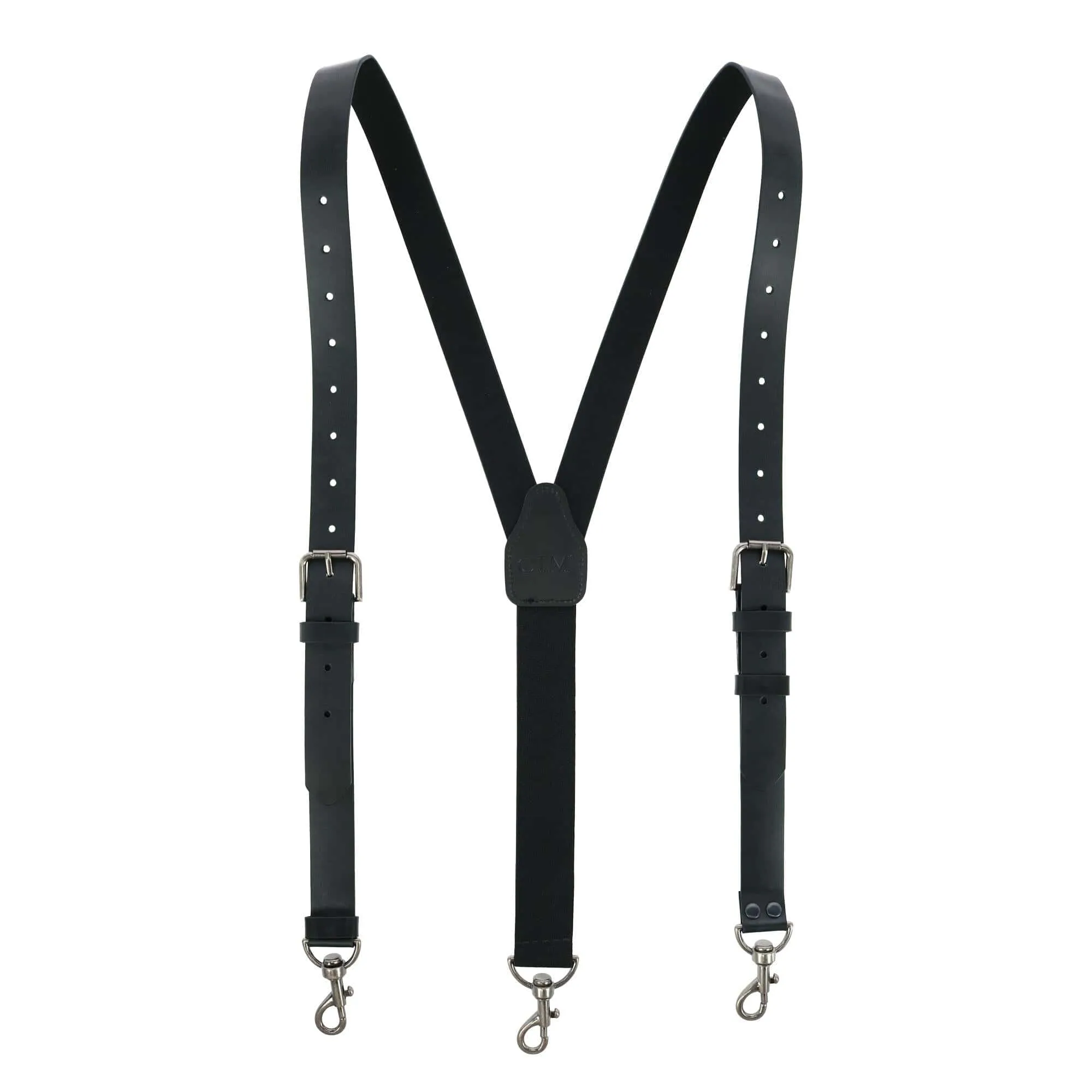 CTM® Men's Coated Leather Buckle Strap Suspenders with Metal Swivel Hook Ends sold by Belt Outlet product image thumbnail 4