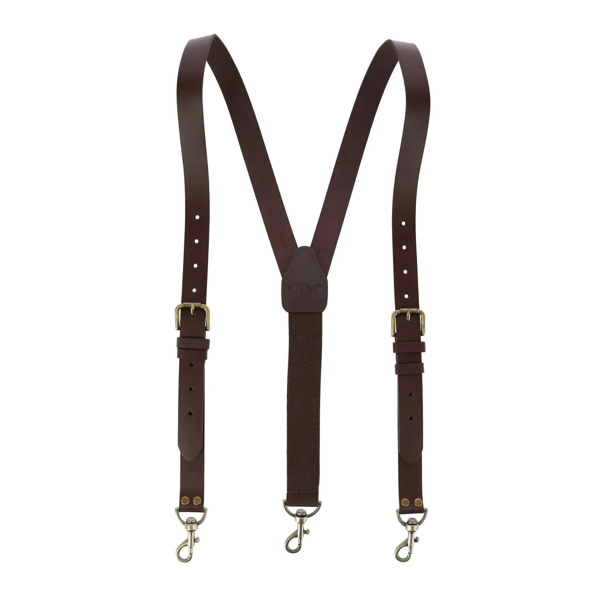 CTM® Men's Coated Leather Buckle Strap Suspenders with Metal Swivel Hook Ends sold by Belt Outlet product image thumbnail 3