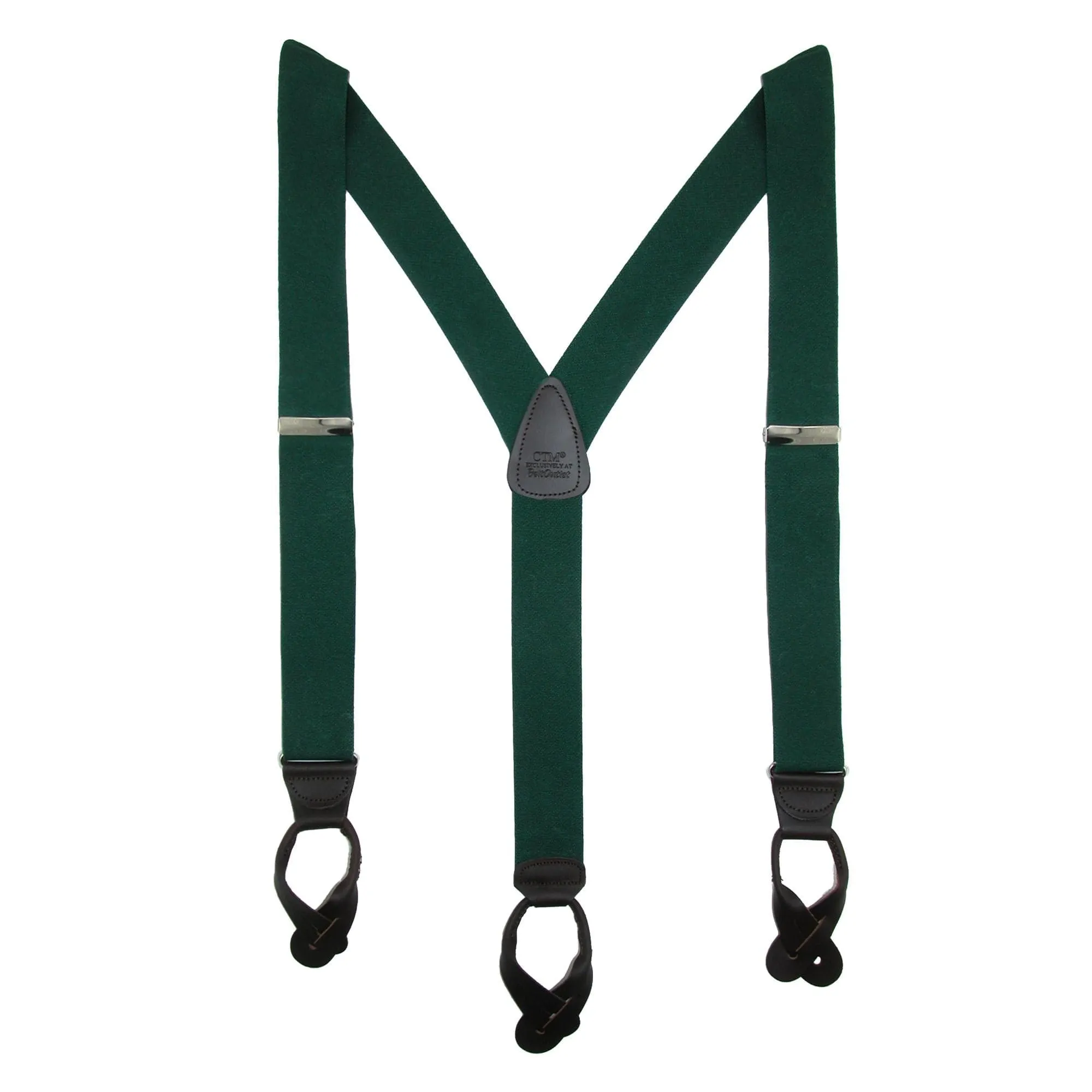CTM® Men's Big & Tall Elastic Button End Dress Suspenders with Silver Hardware sold by Belt Outlet