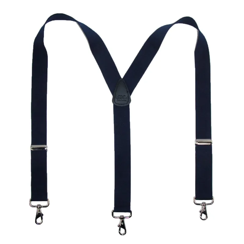 CTM® Men's Elastic Solid Color Suspender with Metal Swivel Hook Clip End sold by Belt Outlet