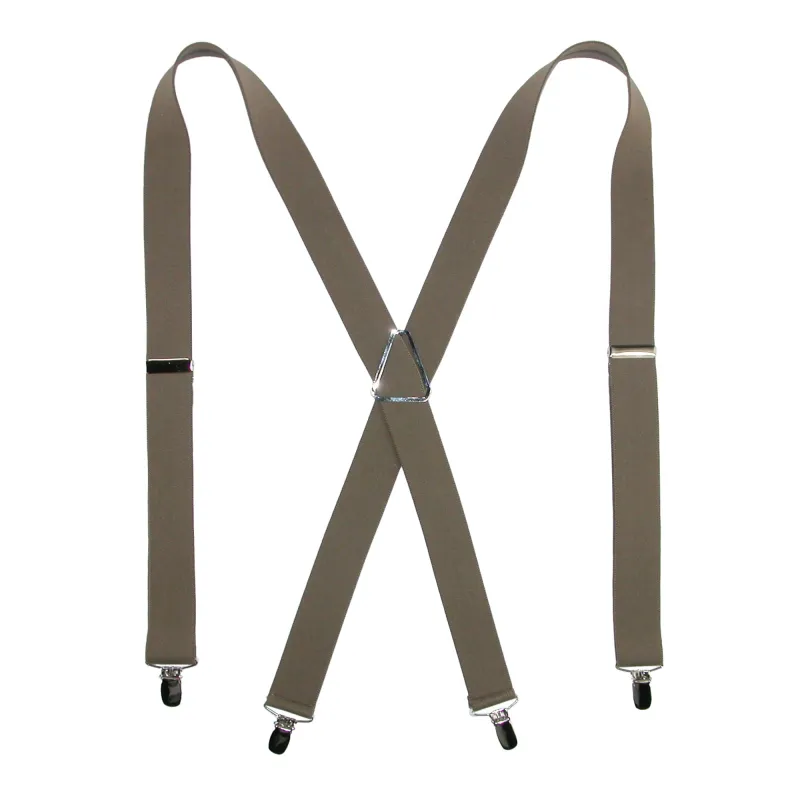 CTM® Men's Elastic X-Back Suspenders with Silver Hardware made by Belt Outlet