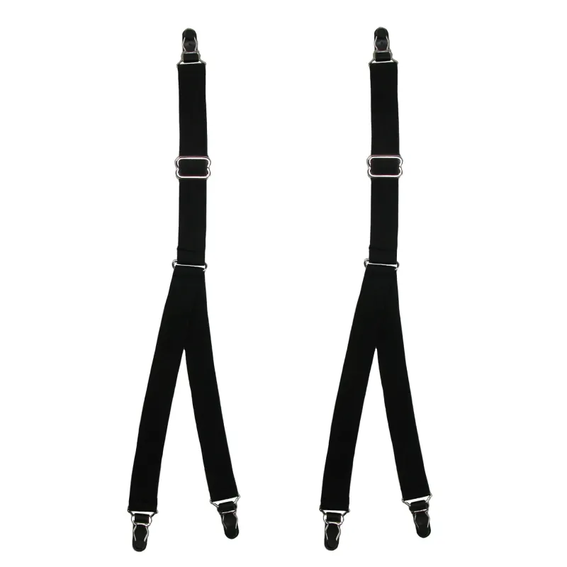 CTM® Men's Elastic 1 Inch Casual Y Split Sock Garter Shirt Stays made by Belt Outlet