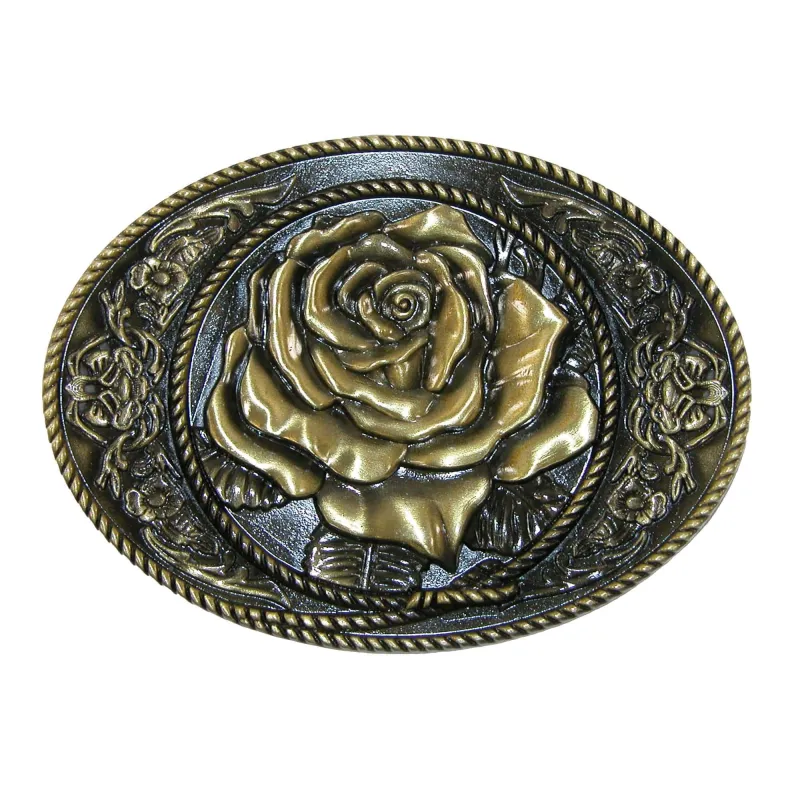 CTM® Women's Western Rose Belt Buckle made by Belt Outlet