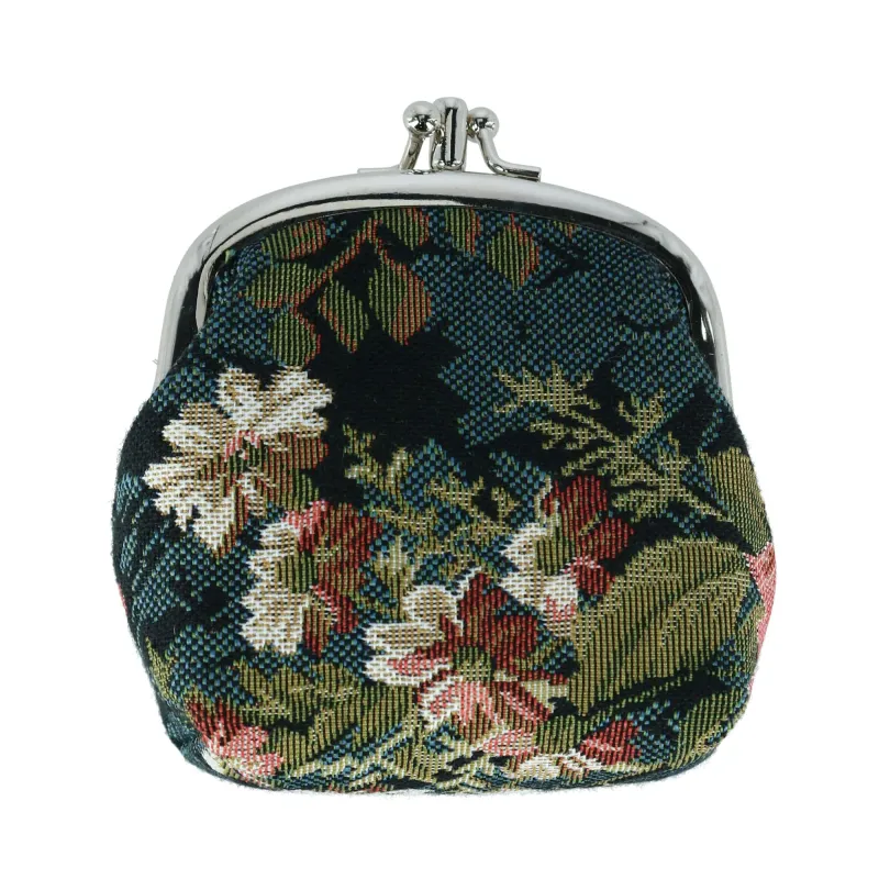 CTM® Women's Floral Print Tapestry Coin Purse Wallet made by Belt Outlet