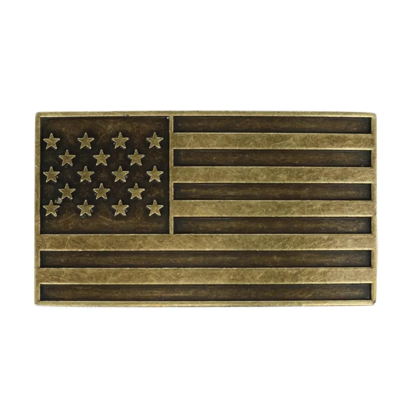CTM® American Flag Bronze Belt Buckle sold by Belt Outlet