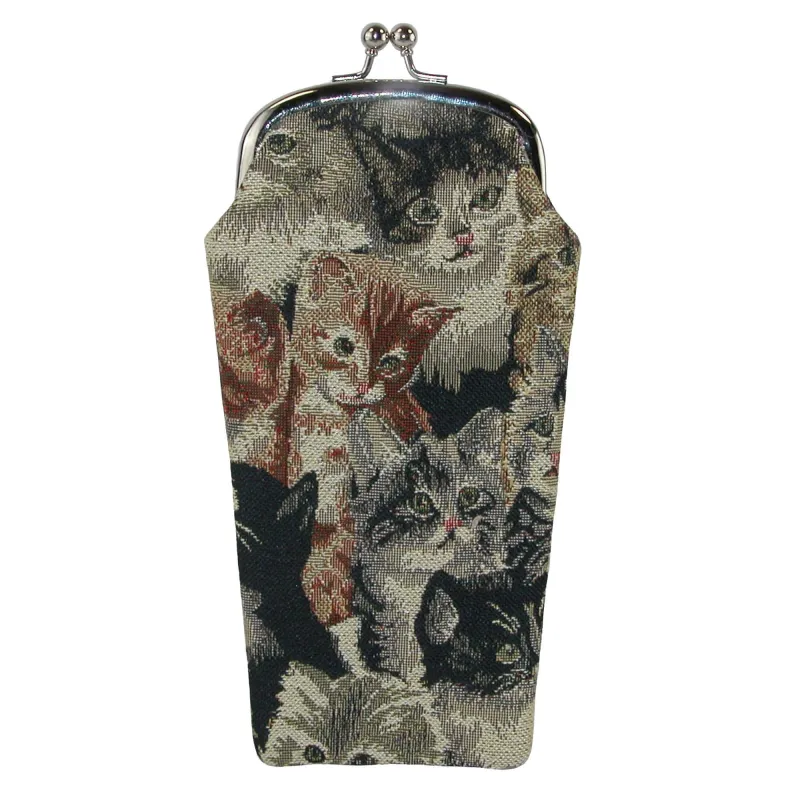 CTM® Women's Cat Print Tapestry Glasses Case sold by Belt Outlet