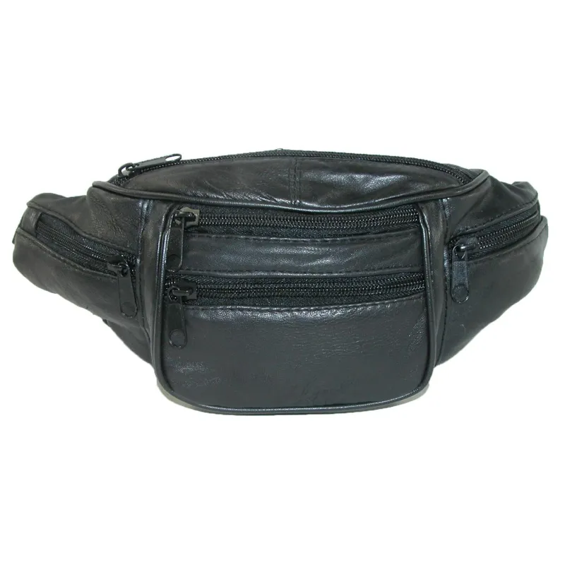 CTM® Leather 6 Pocket Fanny Waist Pack sold by Belt Outlet
