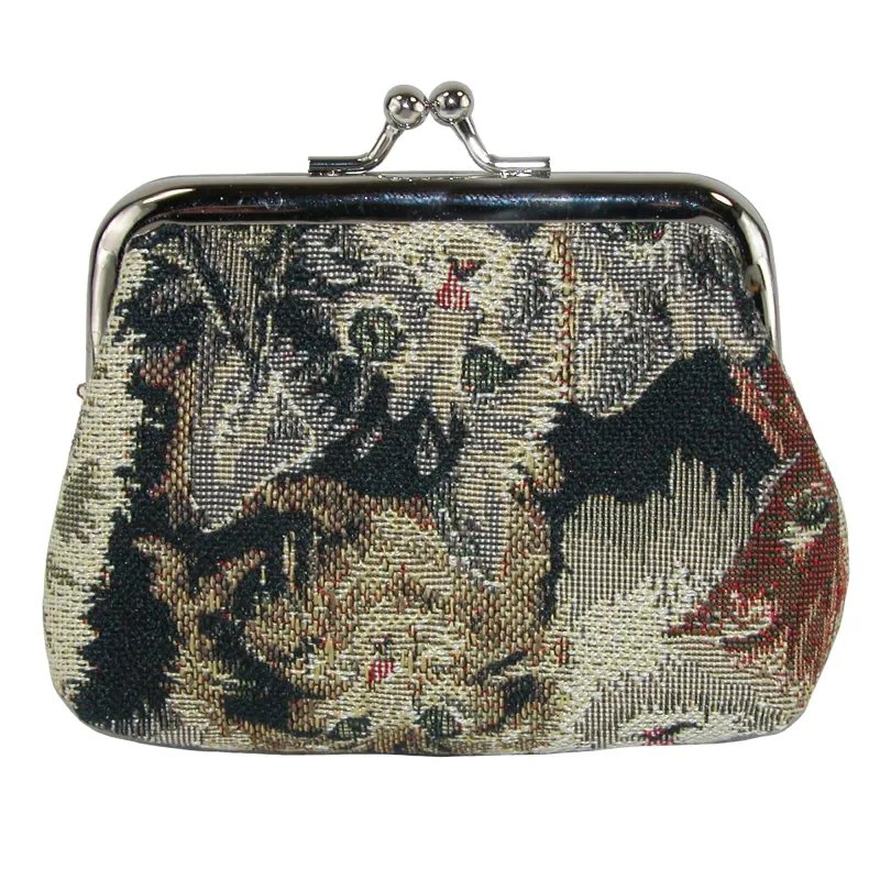 CTM® Women's Cat Print Tapestry Coin Purse Wallet made by Belt Outlet