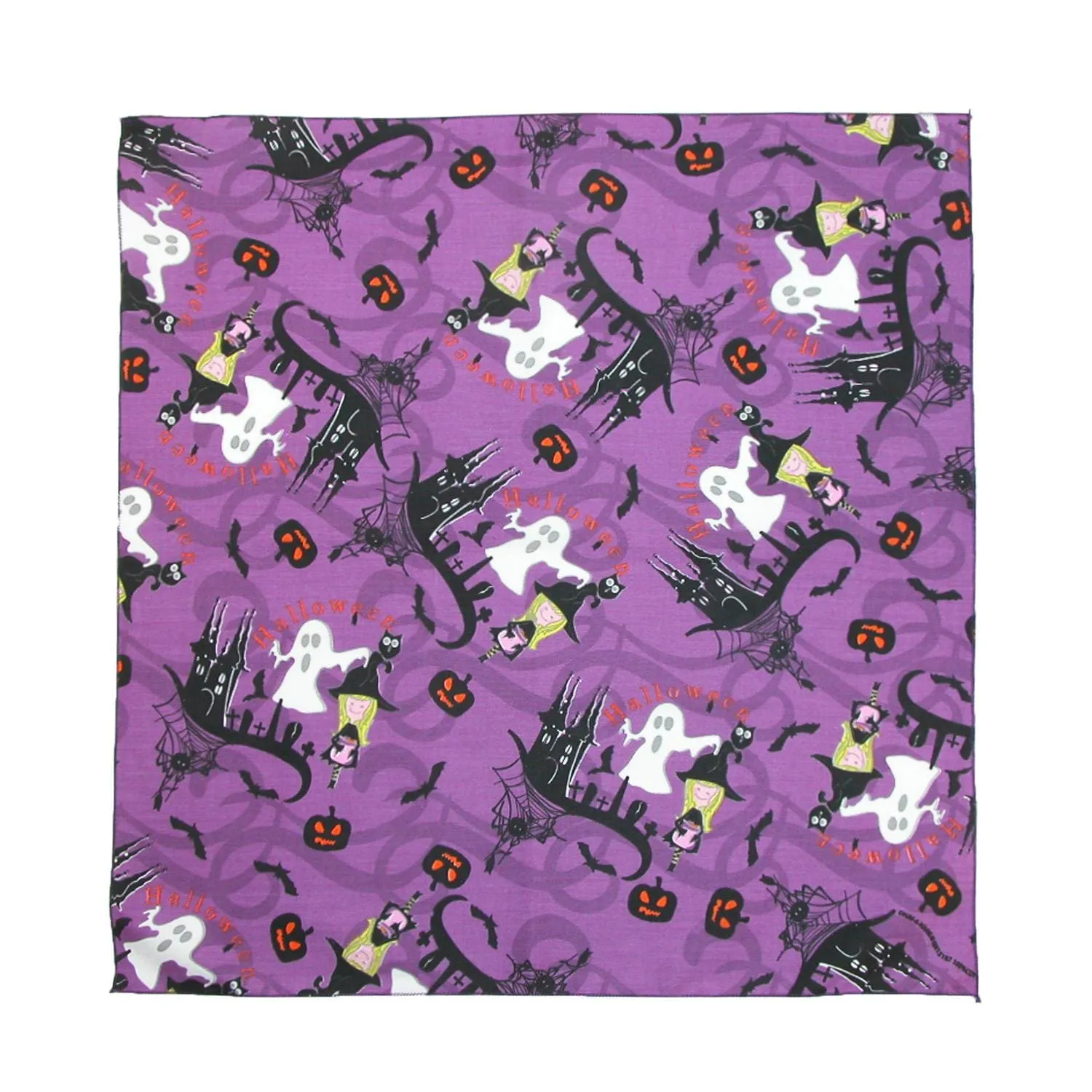 CTM® Glow in the Dark Witches and Ghosts Halloween Holiday Bandana sold by Belt Outlet