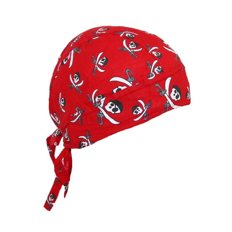 CTM® Cotton Pirate Crossed Knives Skull Do Rag Cap made by Belt Outlet