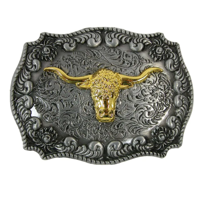 CTM® Longhorn Western Belt Buckle sold by Belt Outlet