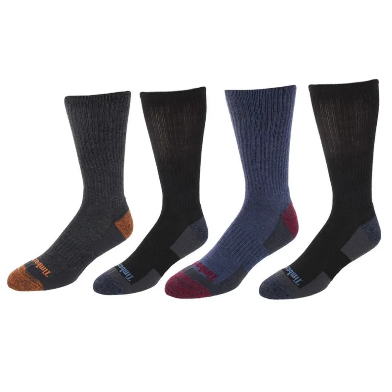 Timberland Men's Castleton Comfort Cushioned Crew Socks (4 Pack) made by Timberland