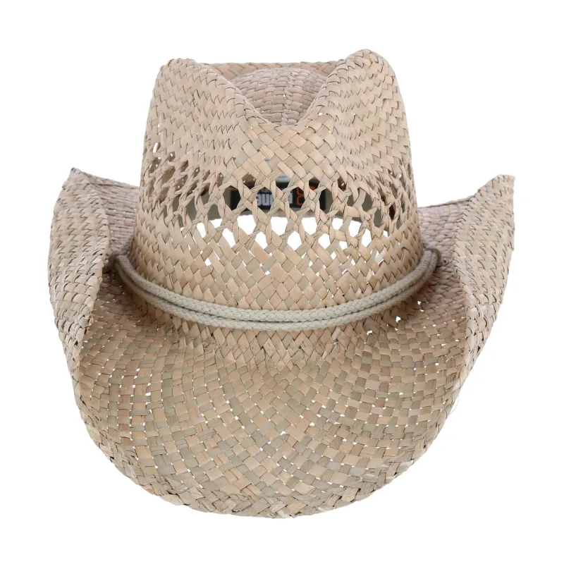 Broner Carson City Vented Seagrass Western Hat with Adjustable Chin Cord made by Belt Outlet