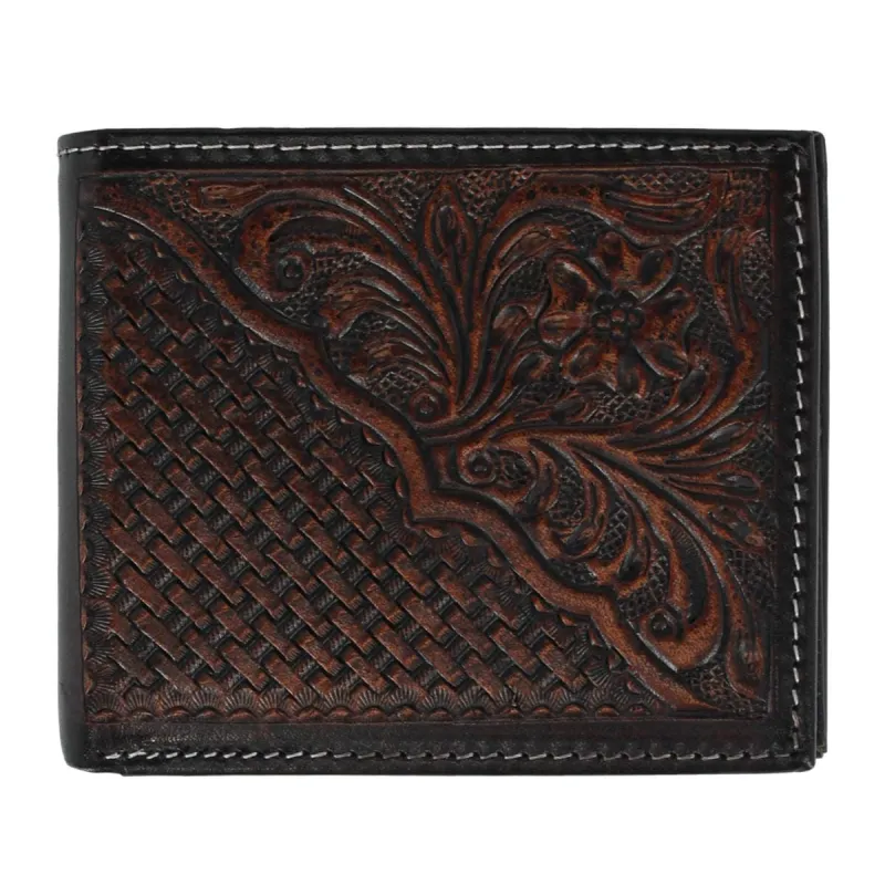 American Bison Men's Hand Tooled Leather Bifold Wallet sold by Belt Outlet
