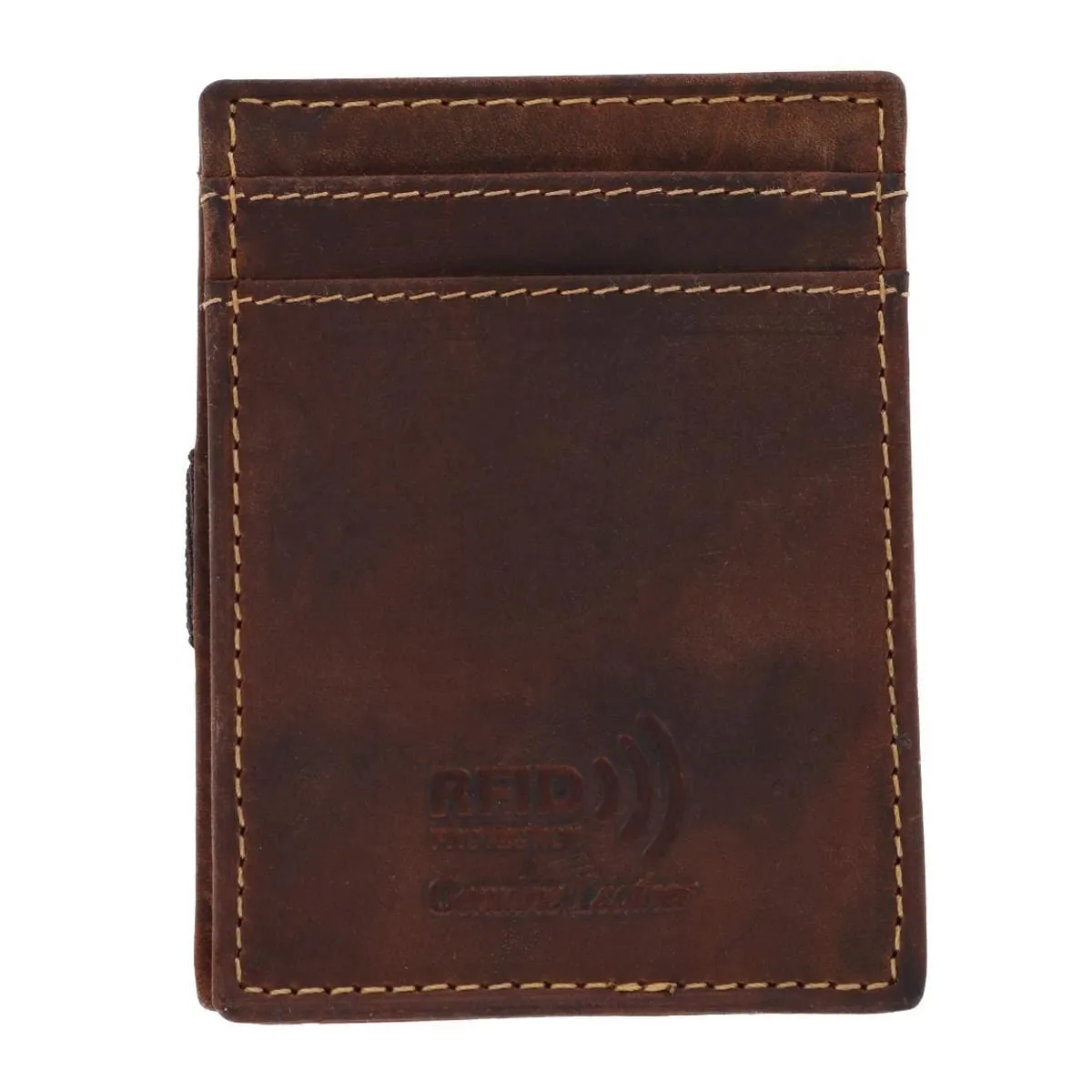 CTM® Men's Leather Front Pocket Wallet with Elastic Keeper sold by Belt Outlet product image thumbnail 4