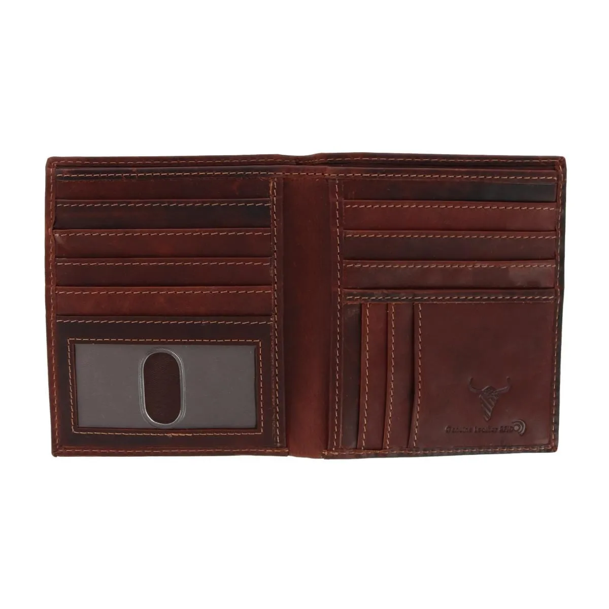American Bison Men's Oil Pull Up Leather Hipster Wallet sold by Belt Outlet product image thumbnail 4