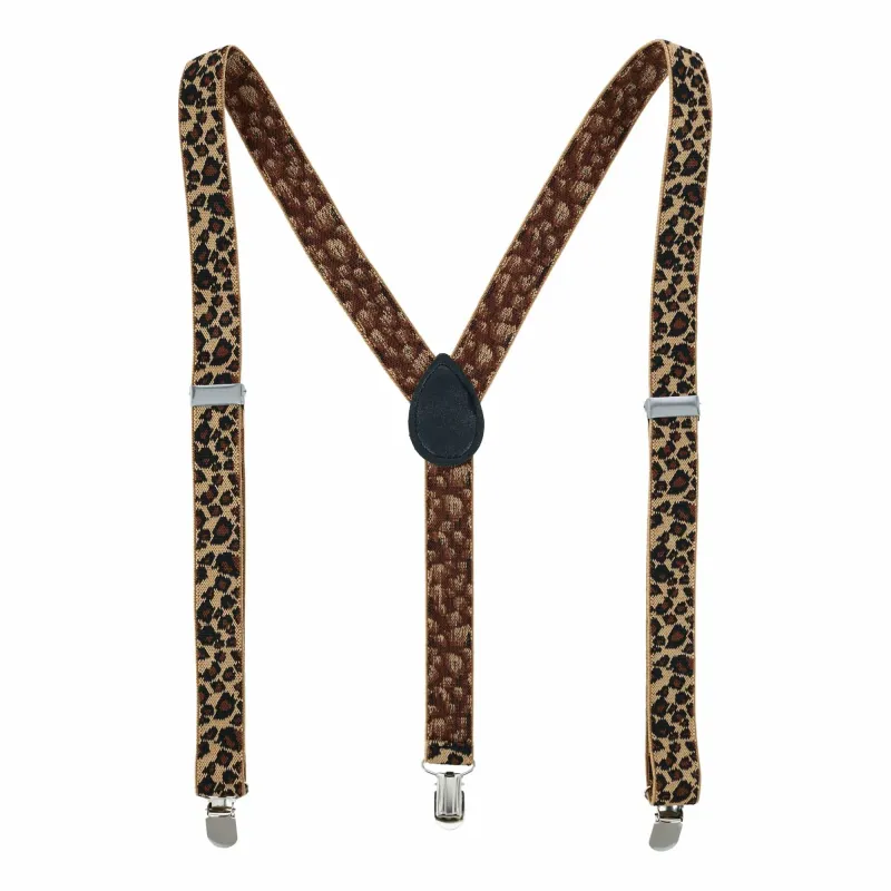 CTM® Women's Leopard Print Clip-End Suspenders made by Belt Outlet