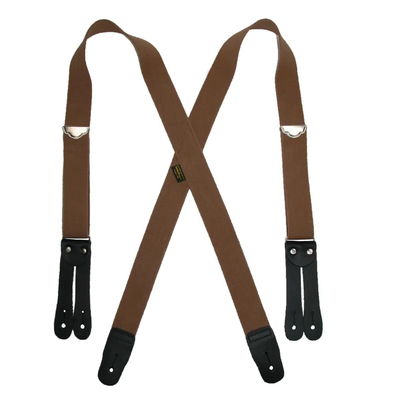 Welch Men's Elastic Button End Double Face Suspenders made by Belt Outlet