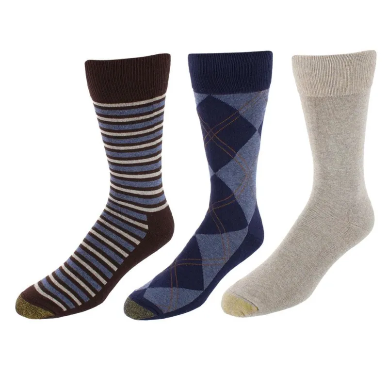 Gold Toe Men's Comfort Cushion Argyle Crew Socks (3 Pairs) made by Gold Toe