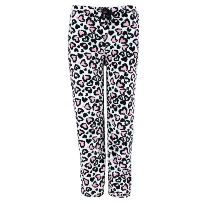 CTM® Women's Plush Heart Cheetah Print Pajama Pants sold by Belt Outlet