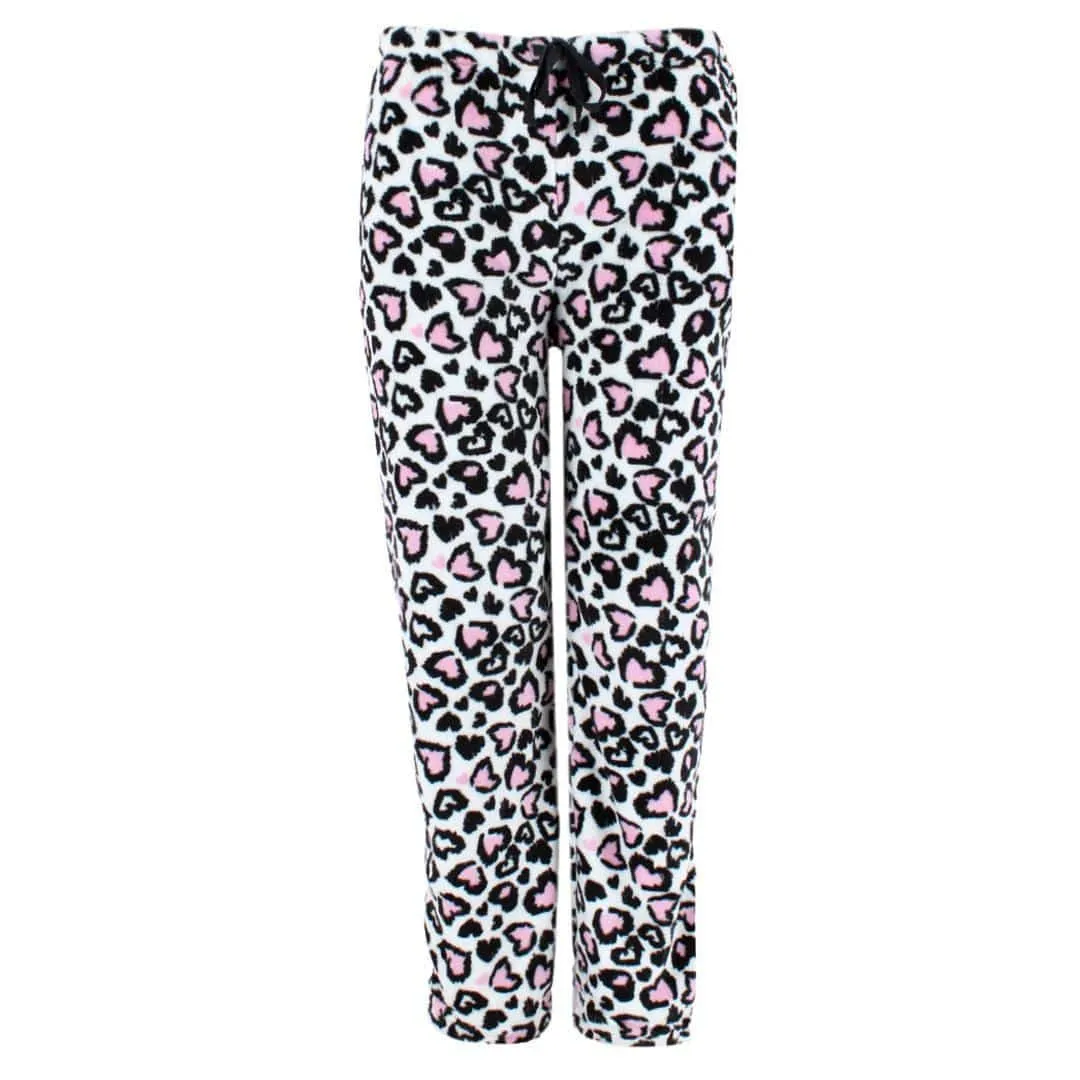CTM® Women's Plush Heart Cheetah Print Pajama Pants sold by Belt Outlet