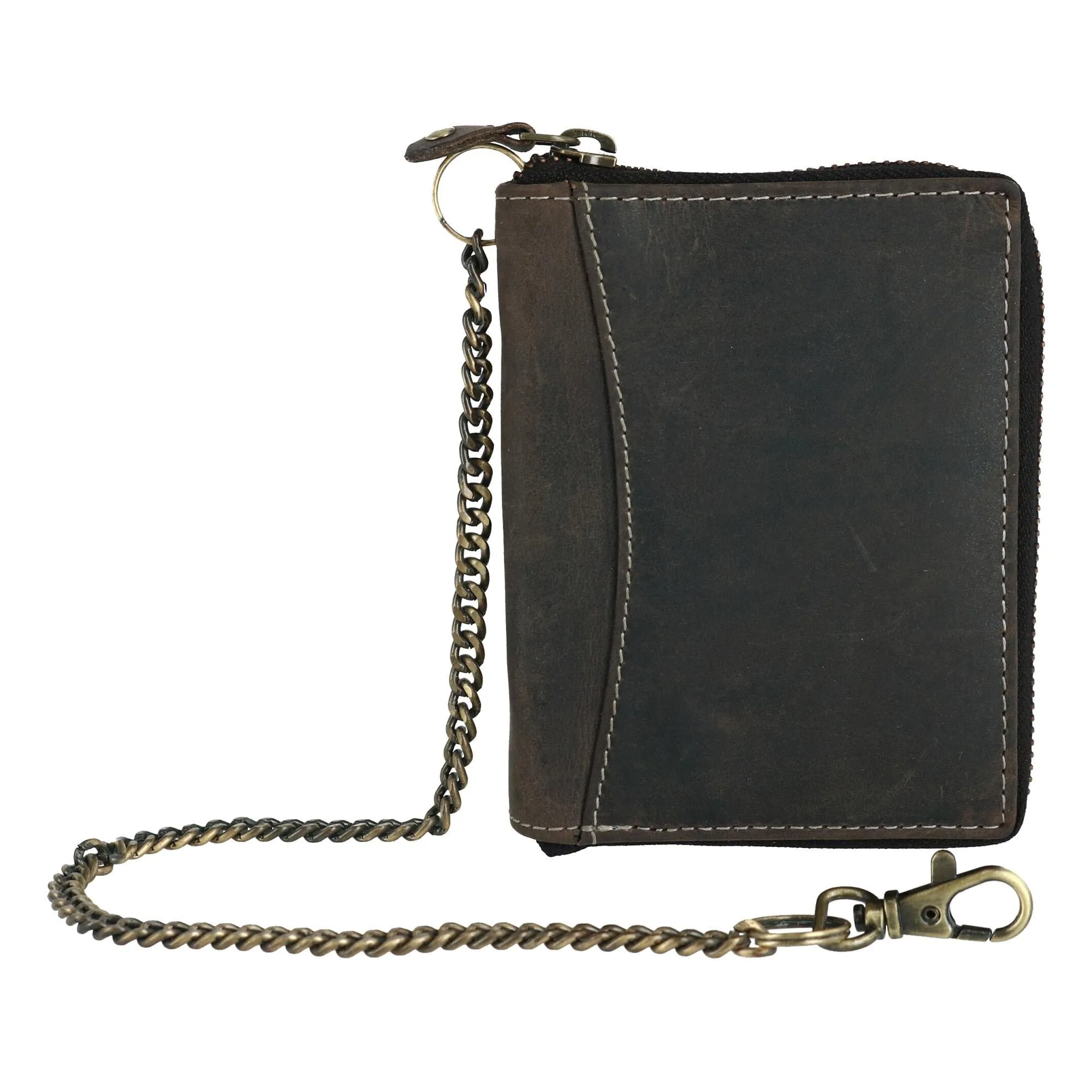 CTM® Men's Hunter Leather Zip-Around Bifold Chain Wallet sold by Belt Outlet product image thumbnail 4