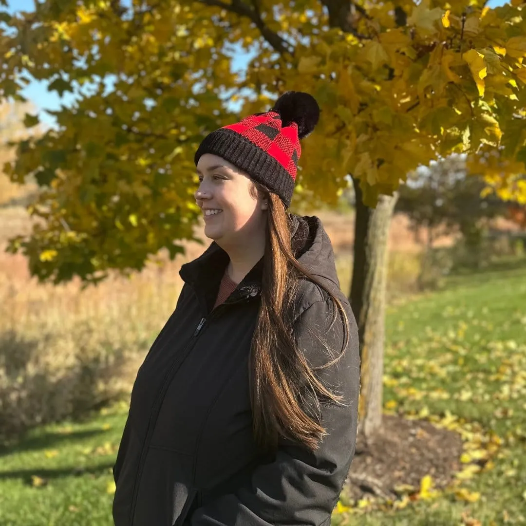 Love of Fashion Women's Knit Buffalo Plaid Winter Beanie Hat with Pom sold by Belt Outlet product image thumbnail 5