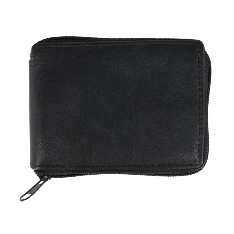 CTM® Men's Lambskin Leather Zip Around Wallet sold by Belt Outlet