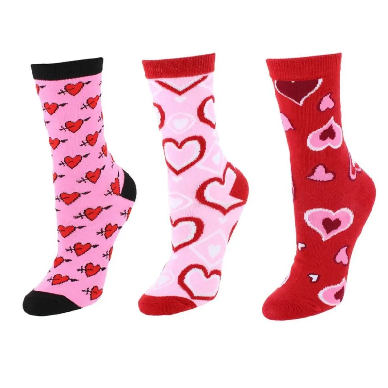 CTM® Women's Valentine's Day Adorable Crew Socks (3 Pair Pack) made by Belt Outlet