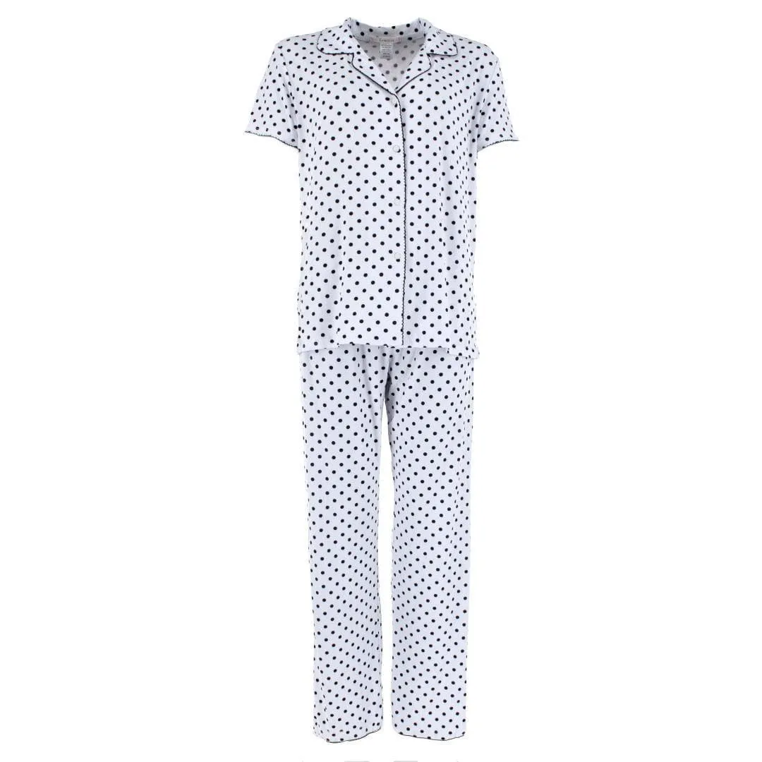 Gabriella Women's Notched Collar Polka Dot Pajama Set sold by Belt Outlet