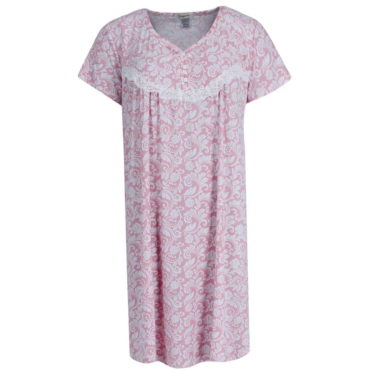 Gabriella Women's Plus Size Patterned Short Sleeve Sleep Gown sold by Belt Outlet product image thumbnail 2
