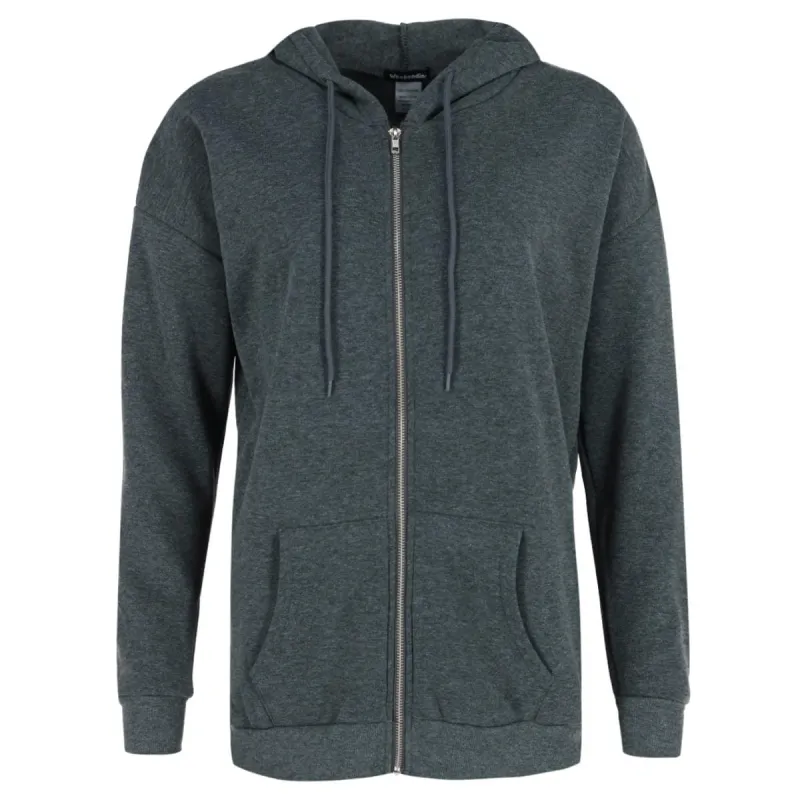 Weekending Women's Solid Fleece Boyfriend Full Zip Hoodie sold by Belt Outlet