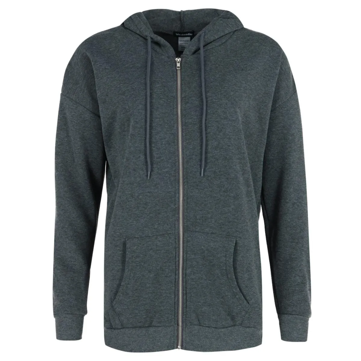 Weekending Women's Solid Fleece Boyfriend Full Zip Hoodie sold by Belt Outlet product image thumbnail 2