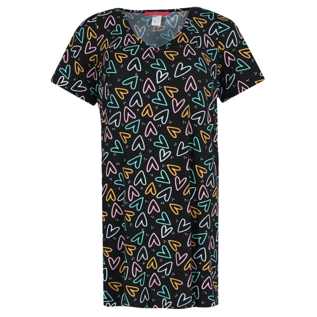 5 More Minutes Women's Hearts V-Neck Short Sleeve Night Shirt sold by Belt Outlet product image thumbnail 3