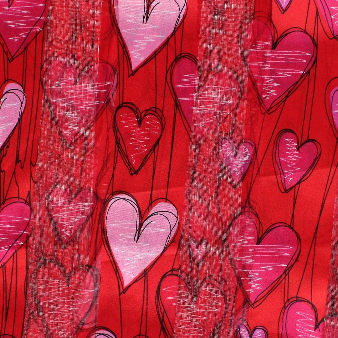 CTM® Women's Valentine's Day Hearts & Stripes Lightweight Print Scarf sold by Belt Outlet product image thumbnail 5