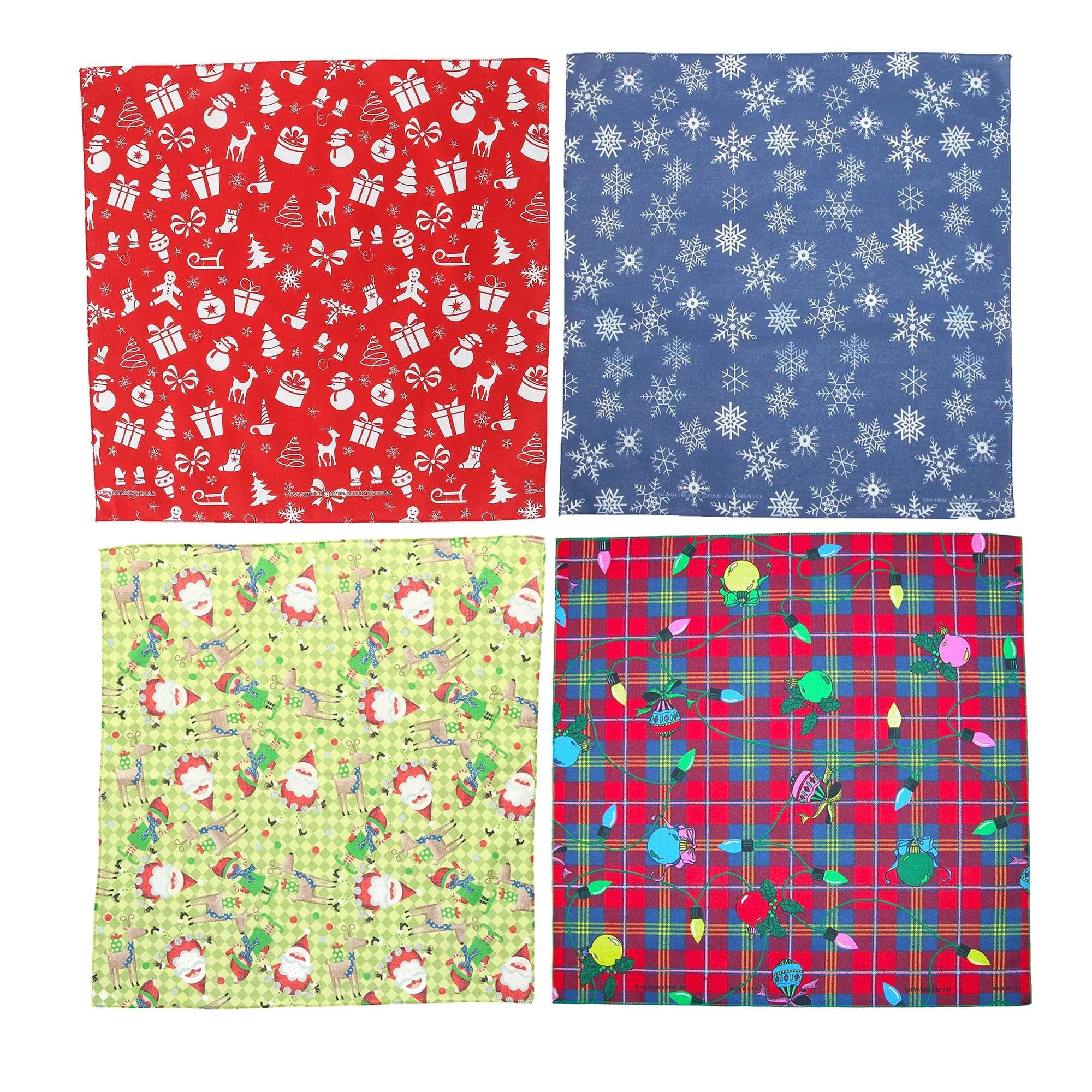CTM® Christmas Holiday Bandana Set (Pack of 4) sold by Belt Outlet product image thumbnail 2