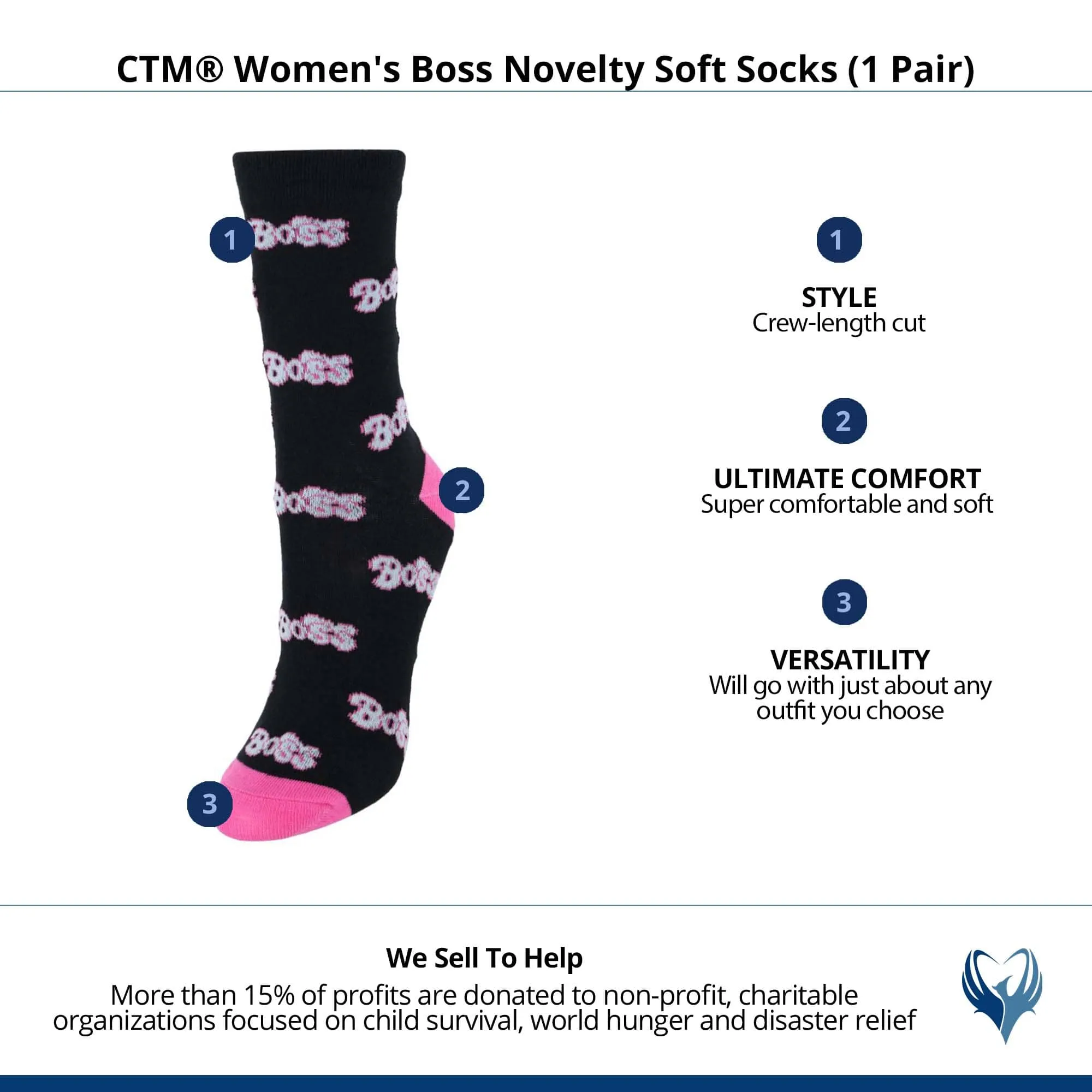 CTM® Women's Boss Novelty Soft Socks (1 Pair) sold by Belt Outlet product image thumbnail 4