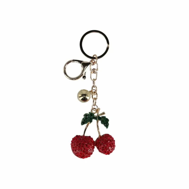 CTM® Women's Rhinestoned Cherry Bag Charm sold by Belt Outlet
