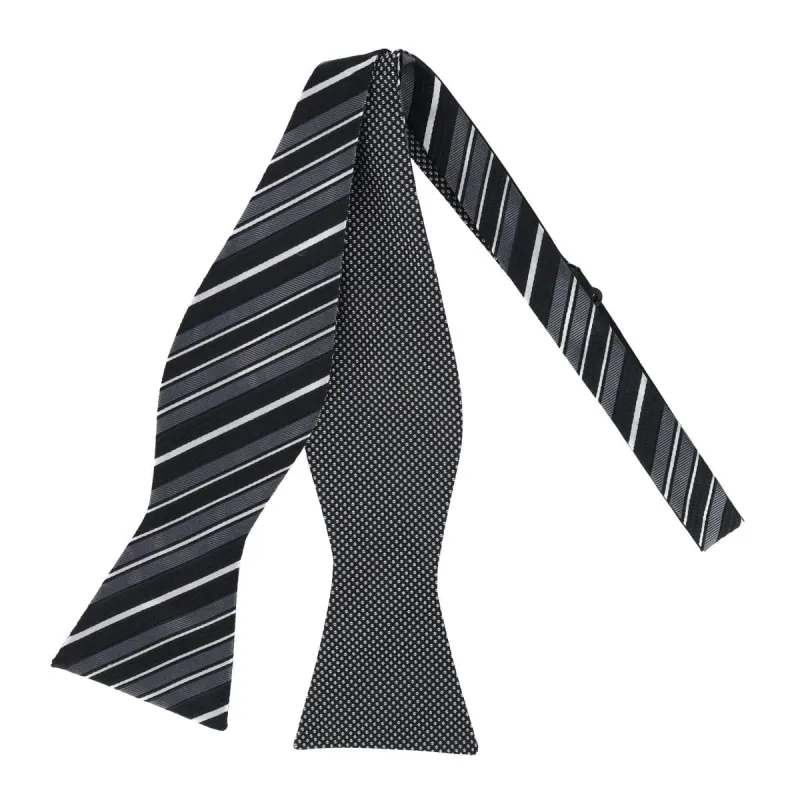 CTM® Men's Silk Free Style Reversible Bow Tie made by Belt Outlet