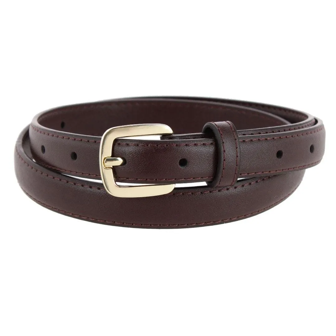 CTM® Women's Basic Skinny Leather Dress Belt sold by Belt Outlet product image thumbnail 3